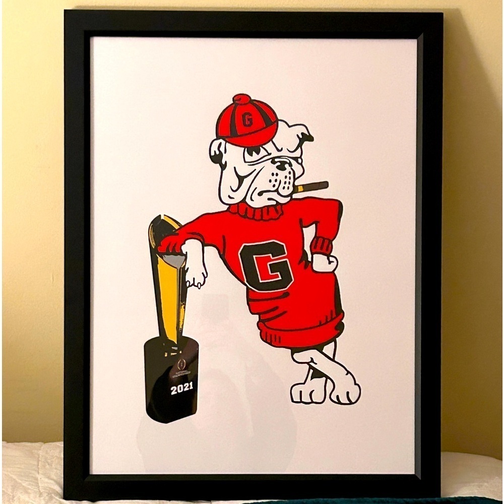 Professional Framed Leaning University of Georgia Bulldog Championship Art RSG - Picture 11 of 13
